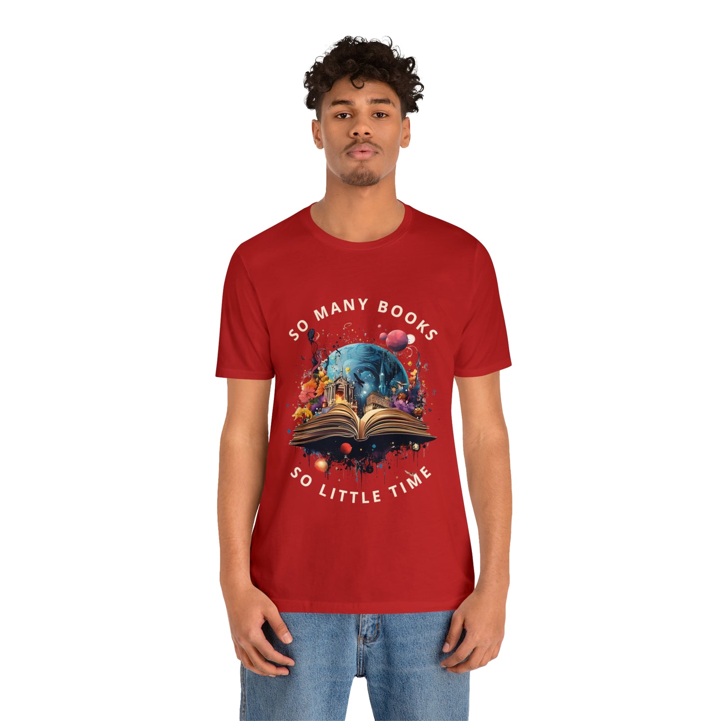 So Many Books - Red Reading T-shirt