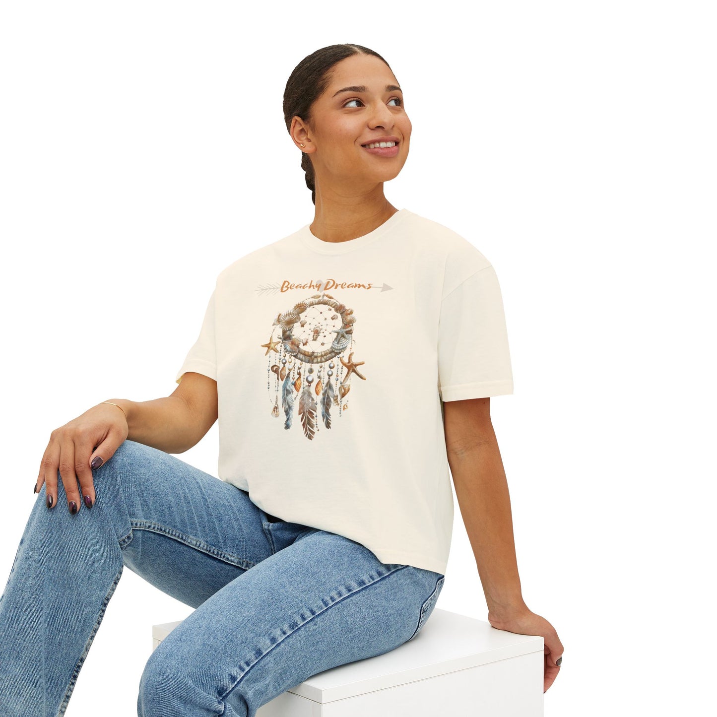 Beachy Dreams Ivory Boxy T-shirt