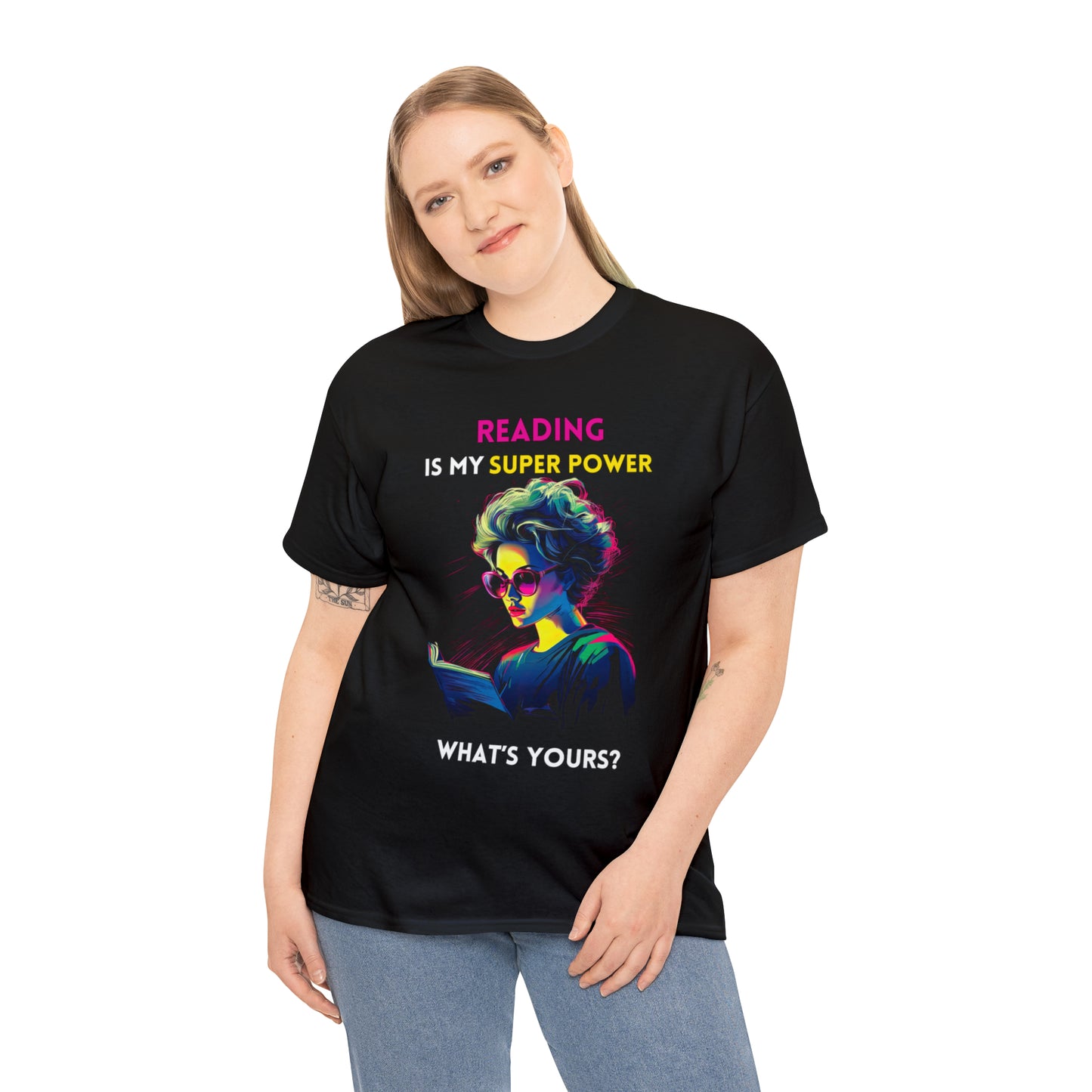 Reading is my Superpower- Black T-shirt