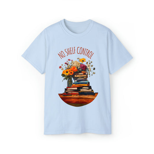 No Shelf Control - Light Blue Reading T-shirt